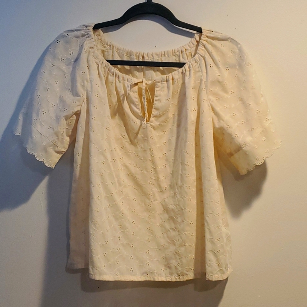 OOAK eyelet cottagecore prarie top